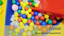  Presentation with children on plastic waste - Colorful presentation design enhanced with chute design - colorful plastic balls backdrop and a  colored foreground