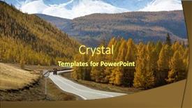  Presentation with mountain - PPT theme having chuysky-trakt-on-a-background background and a tawny brown colored foreground