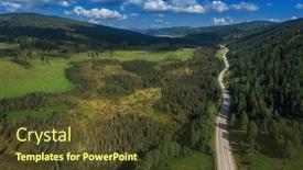  Presentation with road bike in mountains - PPT theme having chuysky-trakt-road background and a tawny brown colored foreground