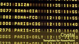  Presentation with information - Beautiful presentation theme featuring cia - flight information board backdrop and a tawny brown colored foreground