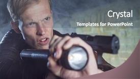  Presentation with correction officer - Cool new slide set with cia - investigating officer in action he backdrop and a ocean colored foreground