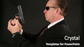  Presentation with secret agent - Colorful slide deck enhanced with cia - secret service agent concept backdrop and a black colored foreground