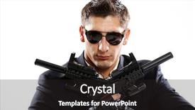  Presentation with man in suit and tie - Presentation theme enhanced with cia - young man in black suit background and a dark gray colored foreground