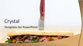  Presentation with rocket - Presentation design with ciabatta-loaf-filled-with-rocket background and a sky blue colored foreground