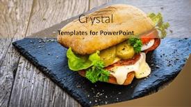  Presentation with lettuce - Slides featuring ciabatta-sandwich-with-salami-mozzarella background and a  colored foreground