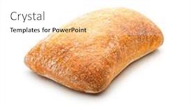  Presentation with italian - Slide set enhanced with ciabatta-traditional-italian-bread-isolated background and a white colored foreground