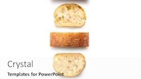  Presentation with bread - Presentation theme consisting of ciabatta-traditional-italian-bread-sliced background and a white colored foreground