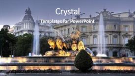  Presentation with spain - Slide deck having cibeles fountain in madrid spain background and a seafoam green colored foreground