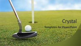  Presentation with golf - Cool new presentation design with cible - playing golf backdrop and a yellow colored foreground