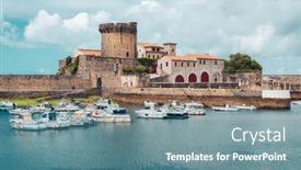  Presentation with nouvelle aquitaine - Presentation design with ciboure-socoa-fort-saint-jean background and a seafoam green colored foreground