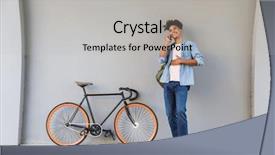  Presentation with happy image - Presentation design with ciclo celular - image of happy young african background and a light gray colored foreground