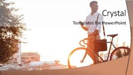  Presentation with young man on the phone - Colorful theme enhanced with ciclo celular - image of young african man backdrop and a white colored foreground