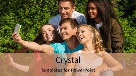  Presentation with multi ethnic group - Colorful presentation theme enhanced with ciclo celular - multi ethnic group of sporty backdrop and a coral colored foreground