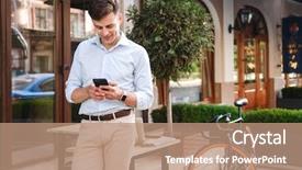  Presentation with young - PPT layouts having ciclo celular - smiling young stylish man background and a coral colored foreground