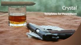 Presentation with cuban - PPT theme having cigar cuban cigar whiskey cash background and a gray colored foreground