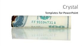  Presentation with cigar - Amazing theme having cigar of the 100 dollar bill isolated on white backdrop and a white colored foreground