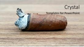  Presentation with cuban - Beautiful slide deck featuring cigar resting on an ashtray backdrop and a soft green colored foreground