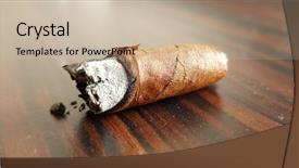  Presentation with cuban - PPT theme with cigar resting on an ashtray background and a soft green colored foreground