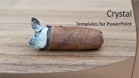  Presentation with cuban - Theme enhanced with cigar resting on an ashtray background and a mint green colored foreground