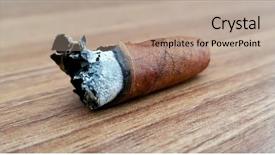  Presentation with cuban - Slide deck consisting of cigar resting on an ashtray background and a coral colored foreground