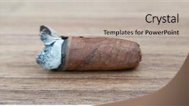  Presentation with cuban - Slide deck featuring cigar resting on an ashtray background and a light gray colored foreground