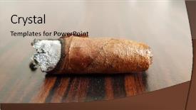  Presentation with cuban - Cool new theme with cigar resting on an ashtray backdrop and a soft green colored foreground