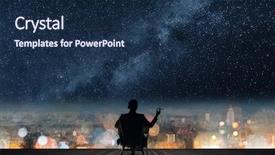  Presentation with cigar - Beautiful presentation theme featuring cigar unger the star backdrop and a navy blue colored foreground