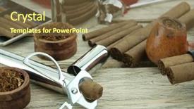  Presentation with cigar - PPT theme with cigar background and a tawny brown colored foreground