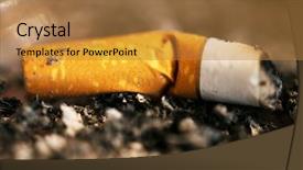  Presentation with tobacco - Beautiful slides featuring cigarette - shallow depth of field backdrop and a gold colored foreground