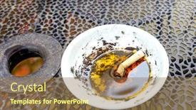  Presentation with cigarette - Beautiful theme featuring cigarette-butt-in-dirty-white backdrop and a coral colored foreground