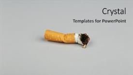  Presentation with cigarette - PPT theme having cigarette butt on light background background and a light gray colored foreground