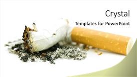  Presentation with cigarette - Slides with cigarette butt on white background background and a white colored foreground