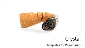  Presentation with cigarette - Colorful presentation theme enhanced with cigarette butt on white background backdrop and a  colored foreground