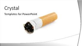  Presentation with cigarette - Presentation design enhanced with cigarette butt on white background background and a  colored foreground