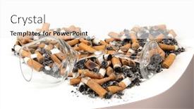  Presentation with dangers - Slide deck with cigarette-butts-and-ashes background and a white colored foreground