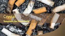  Presentation with cigarette - PPT layouts enhanced with cigarette-butts-and-ashes background and a tawny brown colored foreground