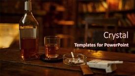  Presentation with alcohol - Audience pleasing slide deck consisting of cigarette-in-ashtray-and-alcohol backdrop and a wine colored foreground