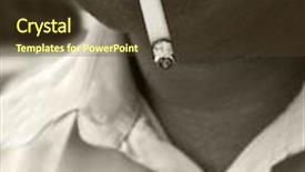  Presentation with cigarette - Theme enhanced with cigarette in the men's lips background and a tawny brown colored foreground