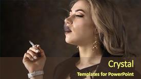 Presentation with sexy - Amazing slide set having cigarette on a dark background backdrop and a tawny brown colored foreground