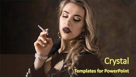  Presentation with sexy - Colorful presentation design enhanced with cigarette on a dark background backdrop and a tawny brown colored foreground