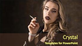  Presentation with abstract beautiful black pink glitter - PPT theme enhanced with cigarette on a dark background background and a tawny brown colored foreground