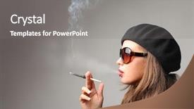  Presentation with smoking - Beautiful presentation featuring beautiful woman smoking a cigarette backdrop and a gray colored foreground