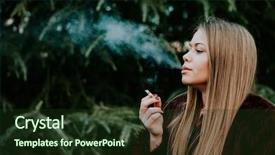  Presentation with smoking - Beautiful theme featuring girl with long hair smoking backdrop and a tawny brown colored foreground
