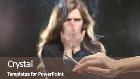  Presentation with cigarette - Slide set with cigarette smoke passive smoking background and a violet colored foreground