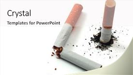  Presentation with blank whiteboard isolated on white - Theme having cigarette stub isolated on white background and a  colored foreground