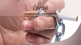  Presentation with cigarettes - Presentation theme featuring cigarettes and hand with chain on white background background and a lemonade colored foreground