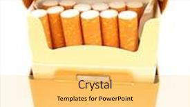  Presentation with cigarettes - Amazing presentation theme having cigarettes in golden metal box backdrop and a yellow colored foreground