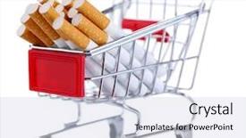  Presentation with cigarettes - Presentation enhanced with cigarettes-in-shopping-cart-isolated background and a lemonade colored foreground