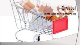  Presentation with cigarettes - Slide set enhanced with cigarettes in shopping cart isolated on white background and a white colored foreground