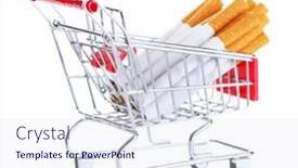 Presentation with cigarettes - Amazing PPT layouts having cigarettes-in-shopping-cart-isolated backdrop and a sky blue colored foreground